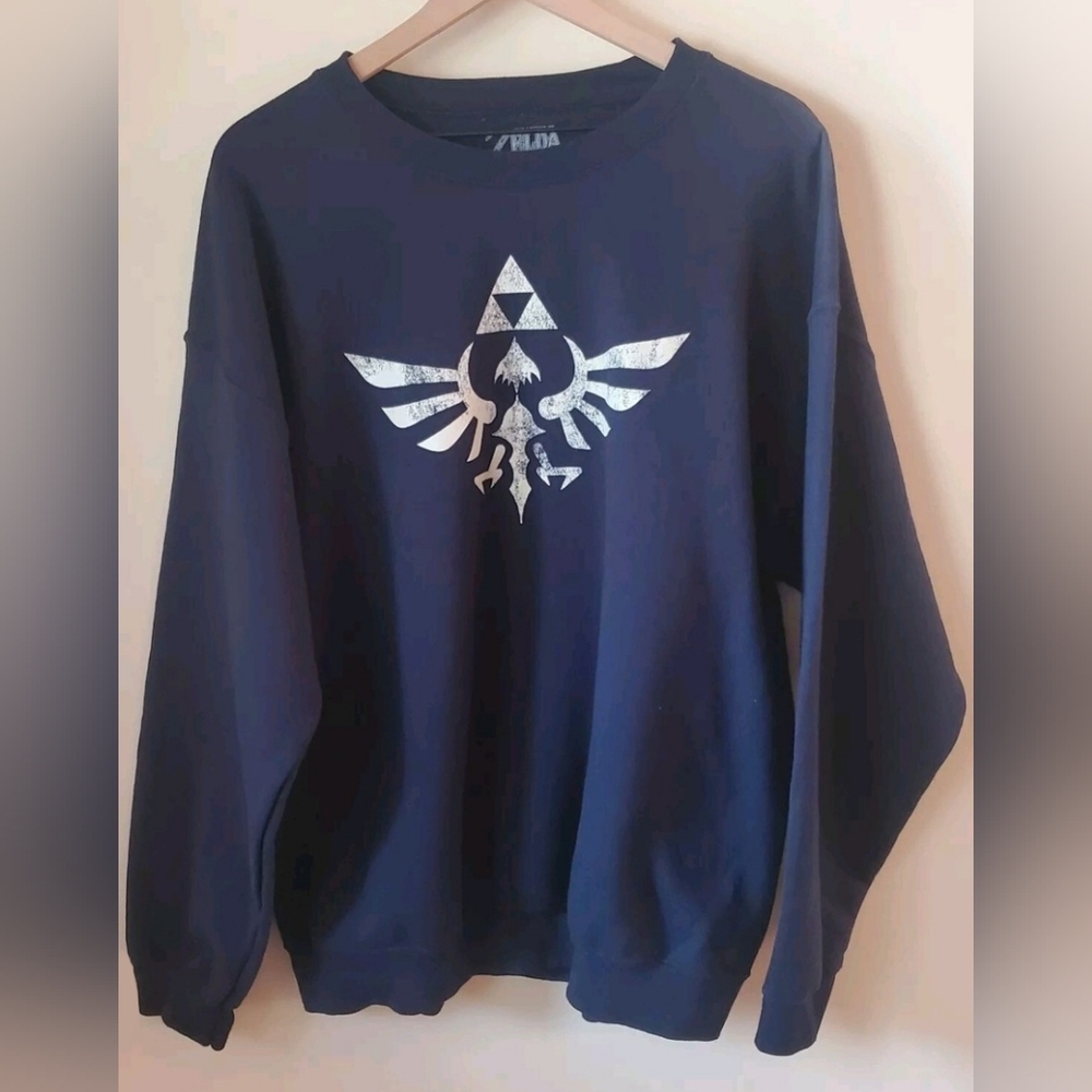 Nintendo Navy Blue Legend Of Zelda Crewneck Sweater